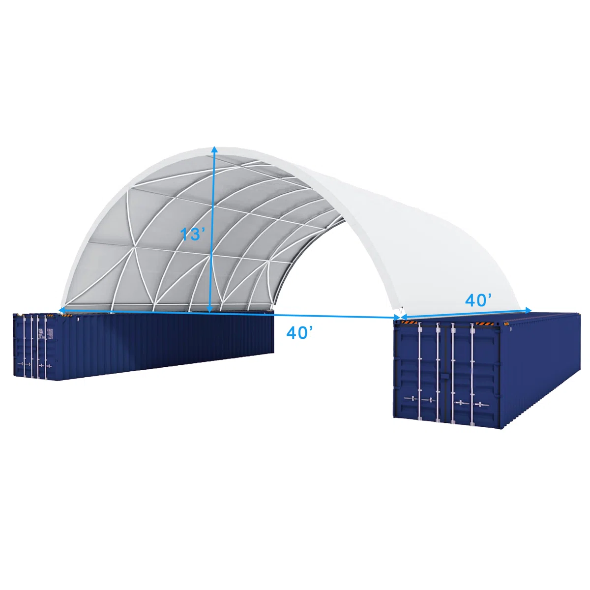 40 Ft. W X 40 Ft. D Shipping Container Canopy Shelter - Image 4